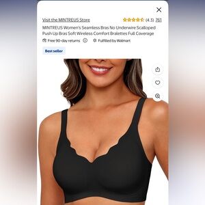 Black Seamless Scalloped Bra